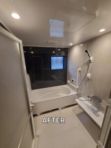 タイル浴室→システムバスと脱衣場をリフォームして家事ラク仕様へ。　大川市戸建住宅　